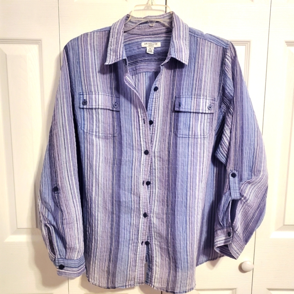 Liz Claiborne Casual Adjustable Long Sleeves Blouse